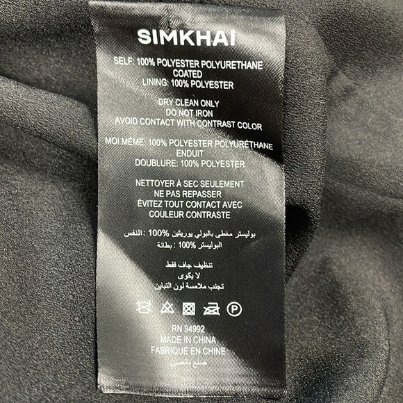 New Jonathan Simkhai Carlee Fringe Detail Faux Leather Dress Vegan Black Sz 4 - Picture 15 of 15